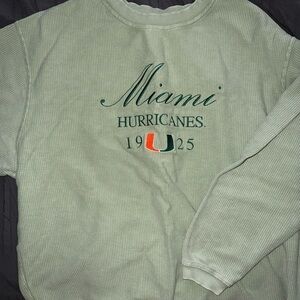 Miami Hurricanes Green Cord Long Sleeve